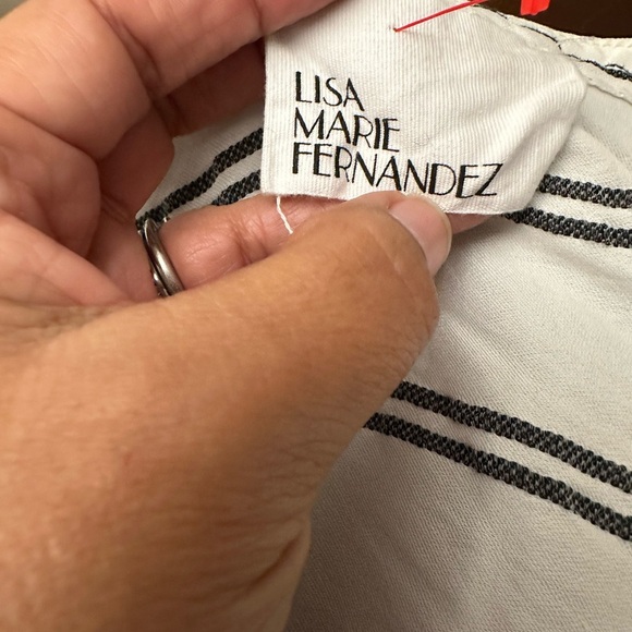 LISA MARIE FERNANDEZ The Tie Blouse in Striped Linen (21) - Picture 3 of 7